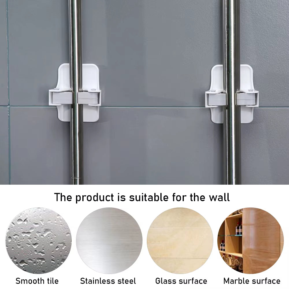 Gripper Mop Holders Wall Mount Self Adhesive No Drilling Super Anti-Slip